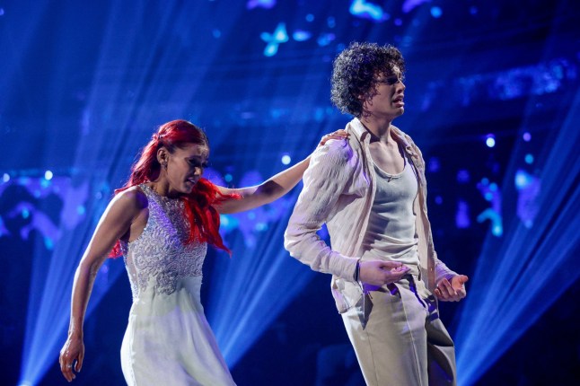 For use in UK, Ireland or Benelux countries only BBC handout photo of Bobby Brazier and Dianne Buswell, during their appearance on the live show on Saturday for BBC1's Strictly Come Dancing. Picture date: Saturday December 16, 2023. PA Photo. See PA story SHOWBIZ Strictly. Photo credit should read: Guy Levy/BBC/PA Wire NOTE TO EDITORS: Not for use more than 21 days after issue. You may use this picture without charge only for the purpose of publicising or reporting on current BBC programming, personnel or other BBC output or activity within 21 days of issue. Any use after that time MUST be cleared through BBC Picture Publicity. Please credit the image to the BBC and any named photographer or independent programme maker, as described in the caption.