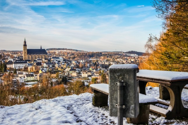 Mountain town Schneeberg Saxony