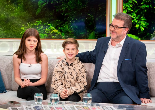 Editorial use only Mandatory Credit: Photo by Ken McKay/ITV/REX/Shutterstock (10482637be) Derek Draper with children Darcey Mary Draper and William Garraway Draper 'Good Morning Britain' TV show, London, UK - 22 Nov 2019 IAC: KATE, THE STAR OF THE SHOW? Hubby Derek Draper with children Darcey Mary Draper and William Garraway Draper