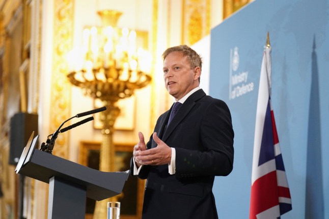 Defence Secretary Grant Shapps giving a speech at London's Lancaster House, where he announced that Britain will send 20,000 service personnel to one of Nato's largest military exercises since the Cold War, as the alliance practises repelling an invasion by Russian President Vladimir Putin's forces. Picture date: Monday January 15, 2024. PA Photo. Mr Shapps said the contribution to the Steadfast Defender exercise will provide "vital reassurance against the Putin menace" as he warns the West stands at a "crossroads". See PA story DEFENCE Shapps. Photo credit should read: Stefan Rousseau/PA Wire