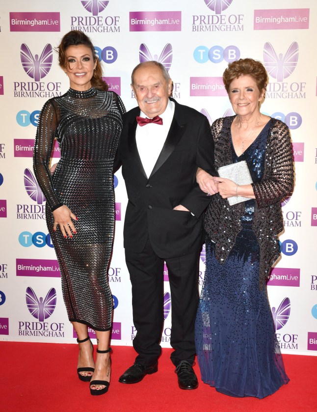 BIRMINGHAM, ENGLAND - MARCH 07: Kym Marsh with parents Pauline Marsh and David Marsh attending the Pride Of Birmingham Awards 2022 at University of Birmingham on March 07, 2022 in Birmingham, England. (Photo by Anthony Devlin/Getty Images)