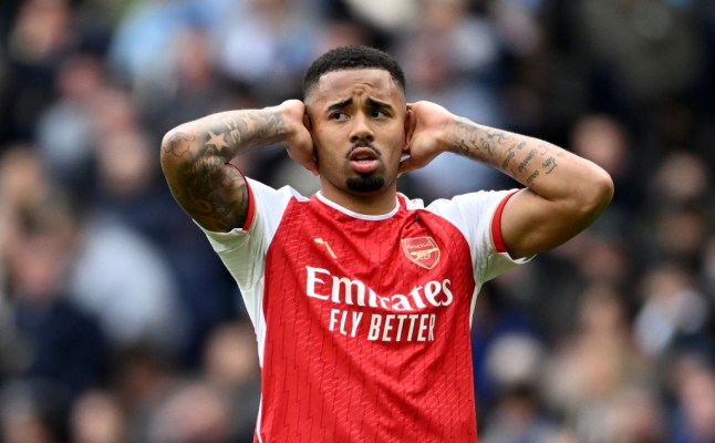 Gabriel Jesus holding his hands to his head