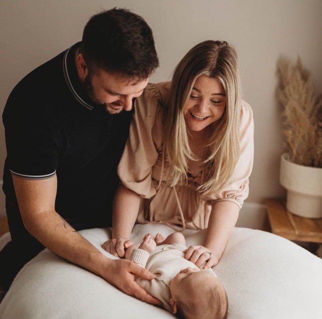 Picture is Jake and Bex with Baby Evelyn