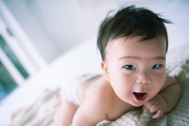 baby portrait in the white room