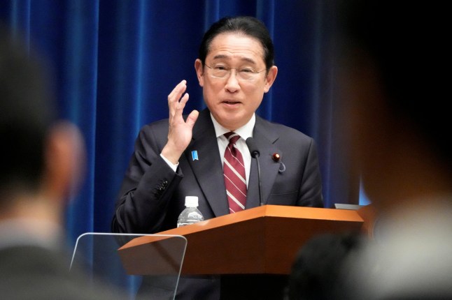 Japan's Prime Minister Fumio Kishida speaks at a press conference Thursday, March 28, 2024, in Tokyo. Eugene Hoshiko/Pool via REUTERS