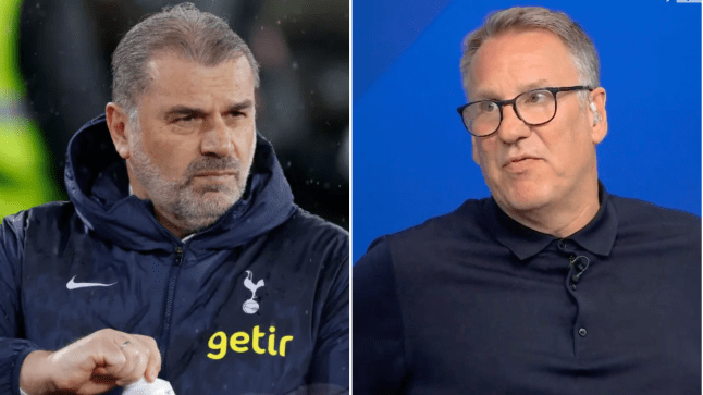 Tottenham manager Ange Postecoglou and former Arsenal star Paul Merson