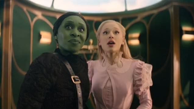 Cynthia Erivo as Elphaba and Ariana Grande as Glinda in the upcoming Wicked movie