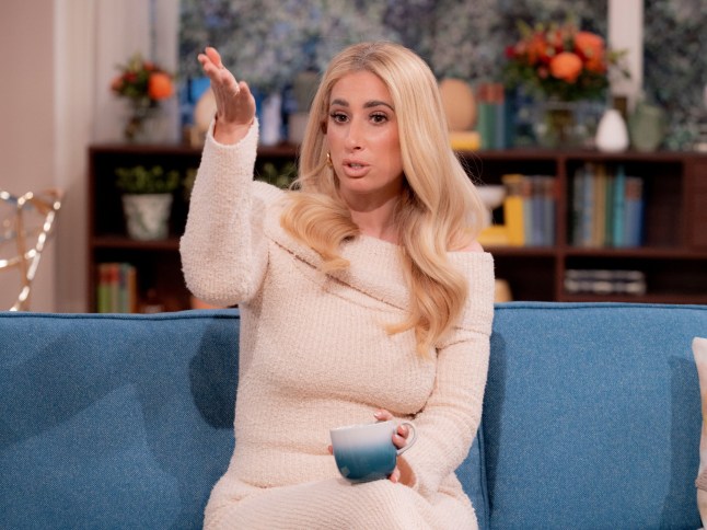 Editorial use only Mandatory Credit: Photo by Ken McKay/ITV/Shutterstock (14434916bg) Stacey Solomon 'This Morning' TV show, London, UK - 15 Apr 2024