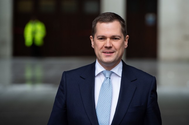 Mandatory Credit: Photo by Thomas Krych/ZUMA Press Wire/Shutterstock (14453287d) Former Immigration Minister ROBERT JENRICK is seen walking out of the BBC Studios after his appearance on Sunday With Laura Kuenssberg. Robert Jenrick on Sunday With Laura Kuenssberg, London, England, United Kingdom - 28 Apr 2024