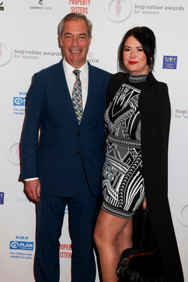 Mandatory Credit: Photo by Cat Morley/SOPA Images/REX/Shutterstock (14398947bf) Nigel Farage and Laure Ferrari attend the Inspiration Awards For Women 2024 at Landmark Hotel in Marylebone, London. Inspiration Awards For Women 2024, Landmark Hotel in London, UK - 22 Mar 2024