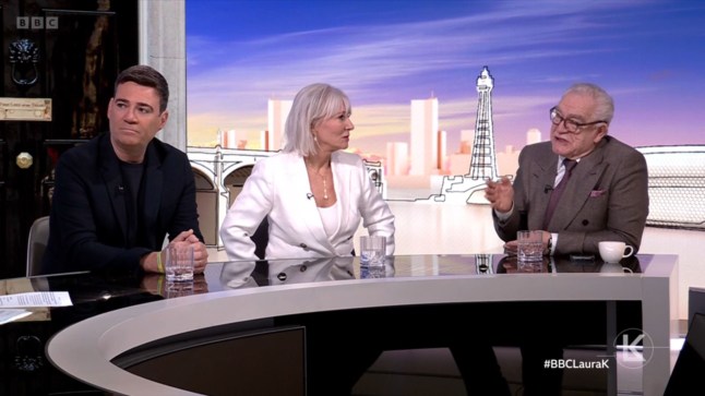 Videograb: Sunday with Laura Kuenssberg 16/06/2024 Laura Kuenssberg's guests- Andy Burnham' Nadine Dorries; Brian Cox