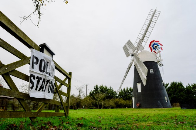 DISS, ENGLAND - DECEMBER 12: British voters go to the polls in the granary of Grade II listed Thelnetham Windmill on the Norfolk/Suffolk border to decide the future Government of the UK on December 12, 2019 in Diss, United Kingdom. The current Conservative Prime Minister Boris Johnson called the first UK winter election for nearly a century in an attempt to gain a working majority to break the parliamentary deadlock over Brexit. The election results from across the country are being counted overnight and an overall result is expected in the early hours of Friday morning. (Photo by Mark Bullimore/Getty Images)