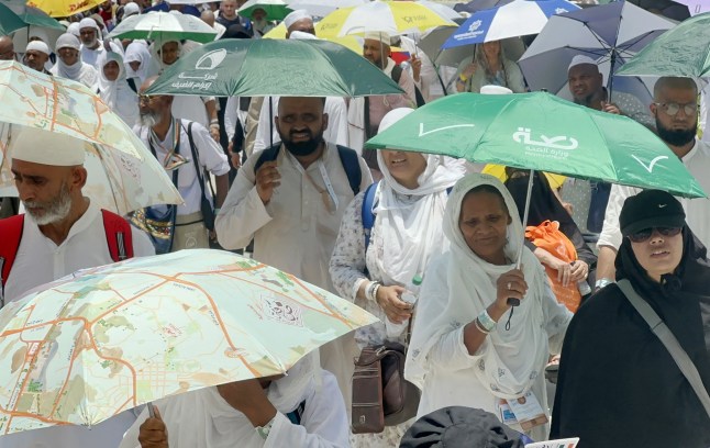 Mandatory Credit: Photo by APAImages/Shutterstock (14546618o) Muslim worshippers make their way to cast stones as part of a symbolic stoning of the devil ritual, during the Hajj pilgrimage in Mina, near Saudi Arabia's holy city of Mecca on June 18, 2023. Medhat Hajjaj \ apaimages Muslim worshippers make their way to cast stones as part of a symbolic stoning of the devil ritual, Mecca, Saudi Arabia - 18 Jun 2024