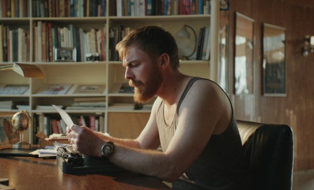 The_Last_Screenwriter_Sill_12 - Jack (Nicholas Pople) reading a page he wrote on his old typewriter. Copyright Spotlight Media Productions AG