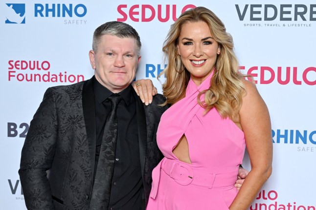 MANCHESTER, ENGLAND - JUNE 27: Ricky Hatton and Claire Sweeney attend the Sedulo Colour Ball 2024 at the Hilton Hotel on June 27, 2024 in Manchester, England. (Photo by Anthony Devlin/Getty Images)