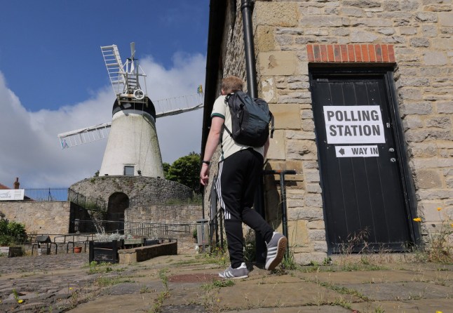 Dated: 04/07/2024 UNUSUAL POLLING STATIONS ... Voters visit Fullwell Mill windmill in Sunderland to cast their vote this morning on Polling Day for the 2024 General Election, with polling stations located in a variety of unusual places across the country. See story North News