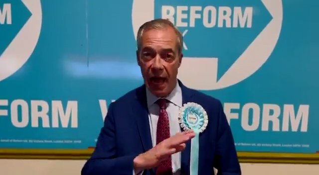 Farage reacts to exit polls