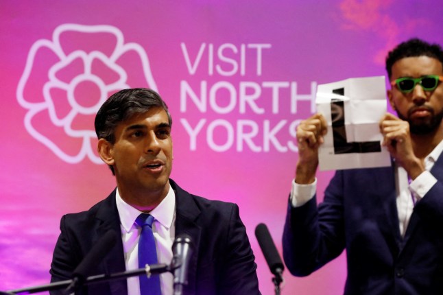 NORTHALLERTON, ENGLAND - JULY 5: British Prime Minister Rishi Sunak speaks after winning the count for the Richmond and Northallerton constituency during the UK general election on July 5, 2024 in Northallerton, England. The incumbent MP former Prime Minister and Conservative Party Leader Rishi Sunak holds the Richmond Constituency with 23059 votes. Sunak says Labour have won this election. (Photo by Temilade Adelaja - WPA Pool/Getty Images)