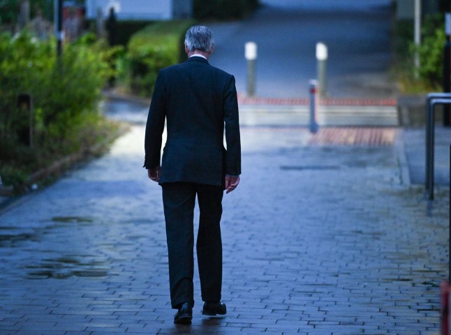 BATH, ENGLAND - JULY 05: Jacob Rees-Mogg departs after losing the North East Somerset Constituency seat to Labour at the University of Bath campus, on July 05, 2024 in Bath, England. The incumbent MP for North East Somerset is the Conservative Jacob Rees-Mogg. In Boris Johnson's government, he held the position of Secretary of State for Business, Energy and Industrial Strategy. (Photo by Finnbarr Webster/Getty Images)