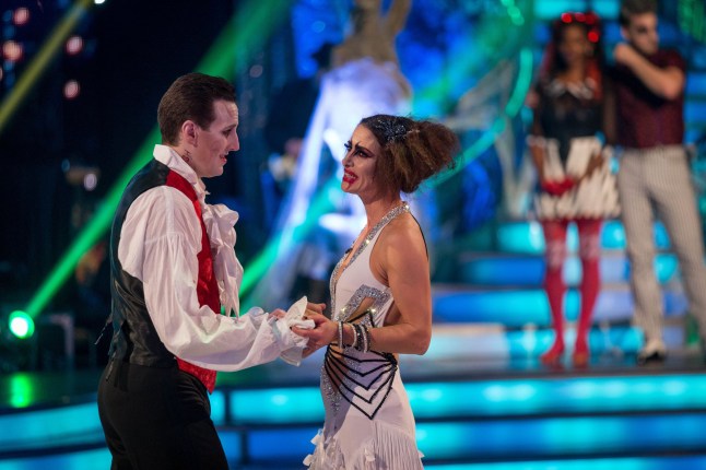 Television Programme: Strictly Come Dancing with presenter Tess Daly (left) with Kirsty Gallacher and her dance partner Brendan Cole. Embargoed to 2000 Sunday November 01 For use in UK, Ireland or Benelux countries only Undated BBC handout photo of presenter Tess Daly (left) with Kirsty Gallacher and her dance partner Brendan Cole, during BBC1s Strictly Come Dancing results show, as the couple are the latest to leave the show. PRESS ASSOCIATION Photo. Issue date: Sunday November 1, 2015. See PA story SHOWBIZ Strictly. Photo credit should read: BBC/Guy Levy/PA Wire NOTE TO EDITORS: Not for use more than 21 days after issue. You may use this picture without charge only for the purpose of publicising or reporting on current BBC programming, personnel or other BBC output or activity within 21 days of issue. Any use after that time MUST be cleared through BBC Picture Publicity. Please credit the image to the BBC and any named photographer or independent programme maker, as described in the caption.