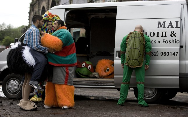 FILM: Four Lions (2010) directed by Christopher Morris. a scene from satirist Chris Morris?s first feature film, Four Lions, which takes a comical, slapstick look at four angry young Muslim men from a northern English town plotting jihad 4lions_1.jpg