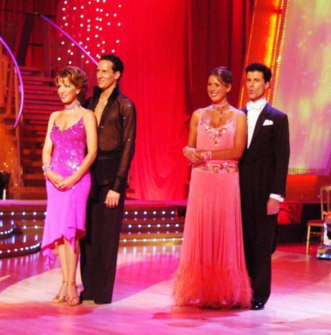 Picture shows: (L to R) NATASHA KAPLINSKY, BRENDAN COLE, CLAIRE SWEENEY and JOHN BYRNES. TX: BBC1 Saturday 15th May, 2004. WARNING: Use of this copyright image is subject to Terms of Use of BBC Digital Picture Service. In particular, this image may only be used during the publicity period for the purpose of publicising 'Strictly Come Dancing' and provided the BBC is credited. Any use of this image on the internet or for any other purpose whatsoever, including advertising or other commercial uses, requires the prior written approval of the BBC.