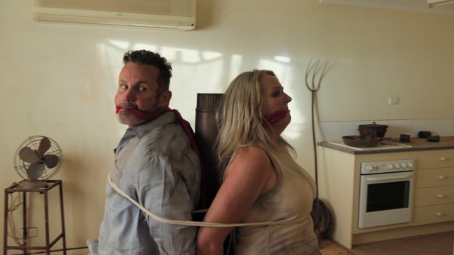 Toadie and Melanie held hostage in Neighbours