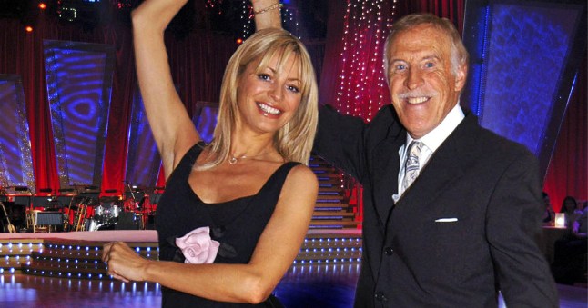 Tess Daly being twirled by Sir Bruce Forsyth on Strictly Come Dancing