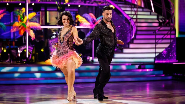 Undated BBC handout photo of Amanda Abbington and Giovanni Pernice during their appearance on the live show on Saturday for BBC1's Strictly Come Dancing. Issue date: Saturday September 30, 2023. PA Photo. See PA story SHOWBIZ Strictly. Photo credit should read: Guy Levy/BBC/PA Wire For use in UK, Ireland or Benelux countries only NOTE TO EDITORS: Not for use more than 21 days after issue. You may use this picture without charge only for the purpose of publicising or reporting on current BBC programming, personnel or other BBC output or activity within 21 days of issue. Any use after that time MUST be cleared through BBC Picture Publicity. Please credit the image to the BBC and any named photographer or independent programme maker, as described in the caption.