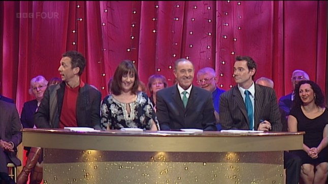 Videograb from the very first episode of Strictly Come Dancing broadcast 15 May 2005. Bruce Forsyth and Tess Daly present the first series where celebrities are paired with professionals in a ballroom dancing competition. The celebrities and their dancing partners are David Dickinson and Camilla Dallerup, Lesley Garrett and Anton du Beke, Verona Joseph and Paul Killick, Natasha Kaplinsky and Brendan Cole, Martin Offiah and Erin Boag, Christopher Parker and Hanna Karttunen, Claire Sweeney and John Byrnes, and Jason Wood and Kylie Jones. The judges are Craig Revel Horwood, Len Goodman, Arlene Phillips and Bruno Tonioli.