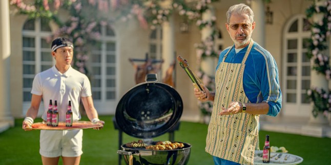 Jeff Goldblum as Zeus at the grill