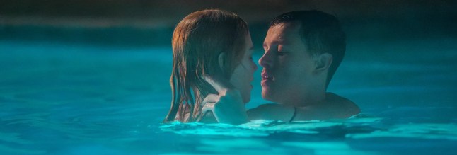 Nicole Kidman and Harris Dickinson in in Babygirl in the pool together