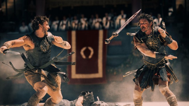 Gladiator 2 Paul Mescal & Pedro Pascal battle it out