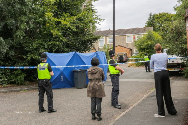 A police presence in Hereford Close in Rubery.