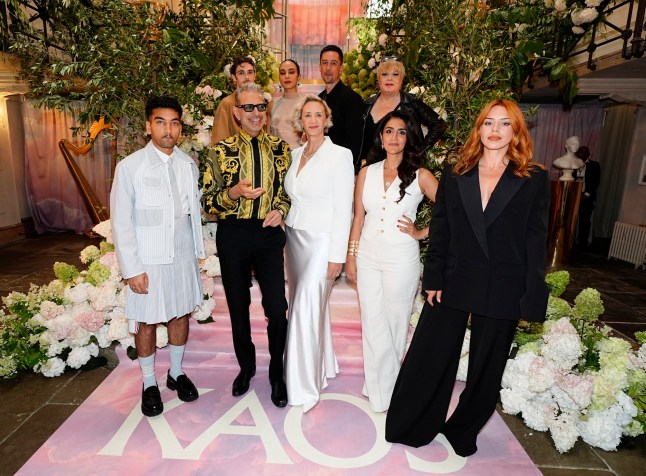 Cast members during the photocall at Old Sessions House, London, with the cast of Netflix's forthcoming series KAOS. Picture date: Wednesday August 28, 2024. PA Photo. Photo credit should read: Aaron Chown/PA Wire