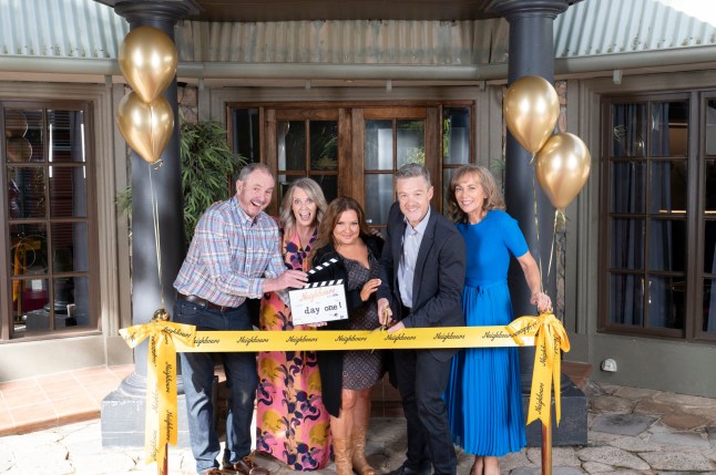 First Day of Filming Neighbours in 2023 (Alan Fletcher, Lucinda Cowden, Rebekah Elmaloglou, Stefan Dennis & Annie Jones)