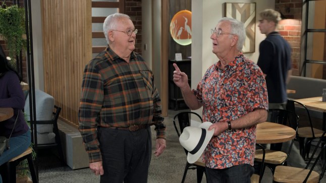 Harold shows Gino around the area in Neighbours