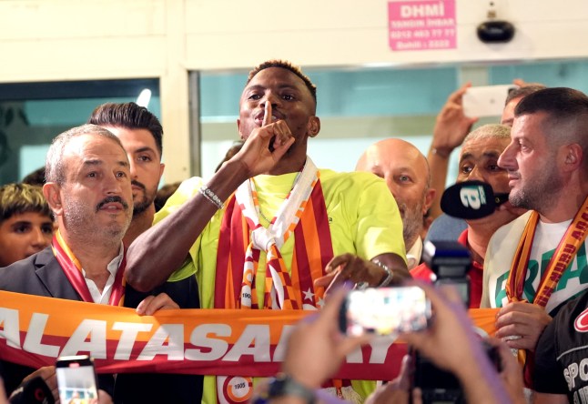 ISTANBUL, TURKIYE - SEPTEMBER 3: 25 year old Nigerian defender Victor Osimhen, whom Galatasaray plans to recruit, arrives in Istanbul, Turkiye on Tuesday, September 3, 2024. (Photo by Islam Yakut/Anadolu via Getty Images)