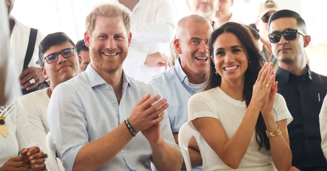 CALI, COLOMBIA - AUGUST 18: Prince Harry, Duke of Sussex and Meghan, Duchess of Sussex seen at the Unidad Recreativa El Vallado on August 18, 2024 in Cali, Colombia. (Photo by Eric Charbonneau/Archewell Foundation via Getty Images)