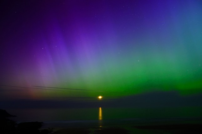 Northern Lights Aurora over Fistral Beach.