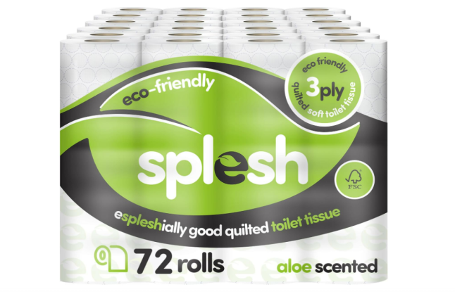 Image of Splesh by Cusheen 3-ply Toilet Roll (72 Pack) from Amazon