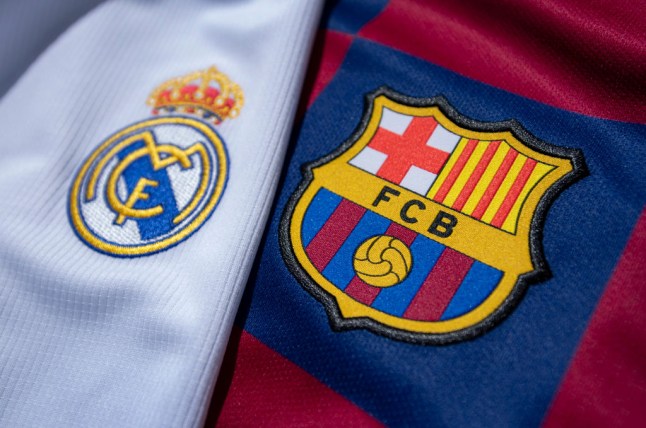 The FC Barcelona and Real Madrid Club Badges