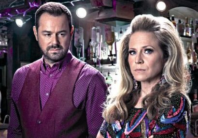 Mick Carter stands over wife Linda in EastEnders