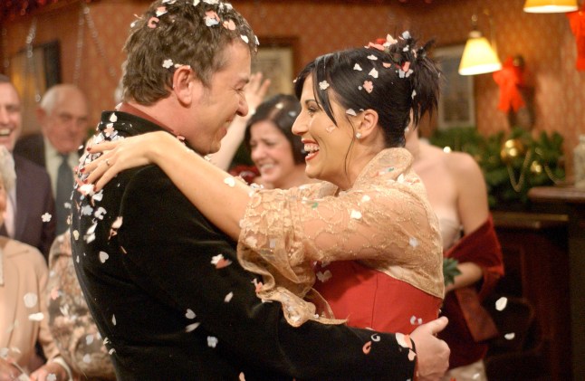 Television programme : Eastenders. Picture Shows: SHANE RICHIE as Alfie Moon and JESSIE WALLACE as Kat Slater. TX: TBA A pleading Alfie comes clean to a tearful Kat upstairs in the Vic and Kat has to decide whether she wants to marry Alfie... Warning: Use of this copyright image is subject to Terms of Use of BBC Digital Picture Service. In particular, this image may only be used during the publicity period for the purpose of publicising EASTENDERS and provided BBC is credited. Any use of this image on the internet or for any other purpose whatsoever, including advertising or other commercial uses, requires the prior written approval of the BBC.