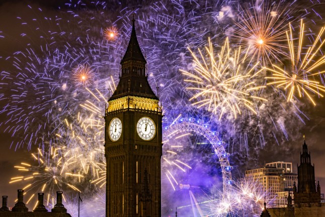 2023 Year in Review - NEWS LONDON, ENGLAND - JANUARY 1: Fireworks light up the London skyline over Big Ben and the London Eye just after midnight on January 1, 2023 in London, England. London's New Years' Eve firework display returned this year after it was cancelled during the Covid Pandemic. (Photo by Dan Kitwood/Getty Images)