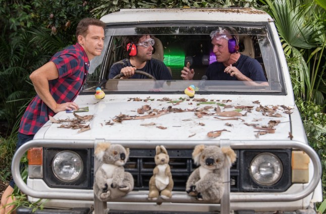 STRICT EMBARGO - NOT FOR USE BEFORE 21:30 GMT SUNDAY 3rd DECEMBER 2017. Editorial Use Only. No Merchandising Mandatory Credit: Photo by James Gourley/ITV/REX/Shutterstock (9254669ad) Bushtucker Trial: Car Cruel Karaoke - Joe Swash, James Argent and Jamie Laing I'm a Celebrity... Extra Camp airs on ITV2 on Sunday 3rd December at 22:30 'I'm A Celebrity? Extra Camp' TV Show, Series 17, Australia - 03 Dec 2017