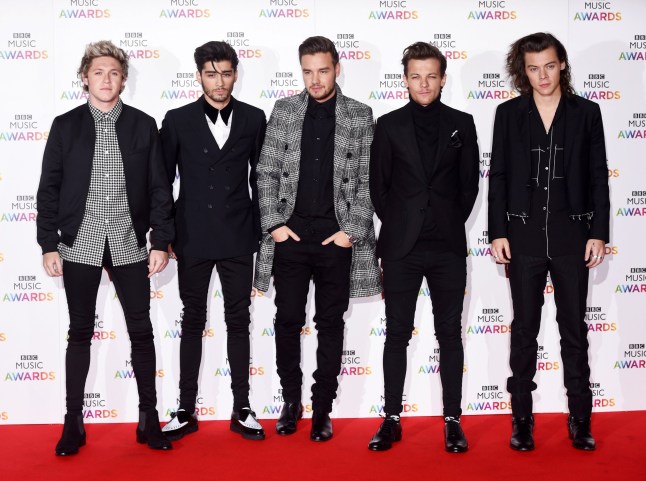 Niall Horan, Zayn Malik, Liam Payne, Louis Tomlinson and Harry Styles on the red carpet