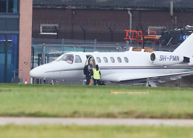 28.10.24.......Sacked Manchester United boss Erik Ten Hag leaves on a private jet just hours after the news broke the Dutch man was to be saacked.