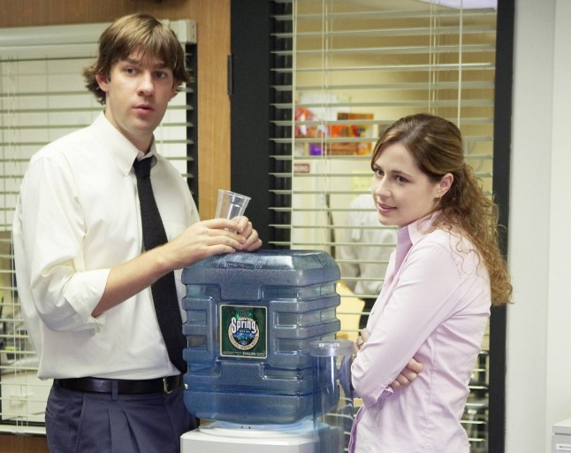 THE OFFICE -- Season 1 -- Pictured: (l-r) John Krasinski as Jim Halpert, Jenna Fischer as Pam Beesly -- Photo by: Paul Drinkwater/NBCU Photo Bank 11671845 Will they, won't they? The TV couples who have kept viewers guessing for years - as Law & Order SVU's Mariska Hargitay reveals Olivia Benson and Elliot Stabler are end game