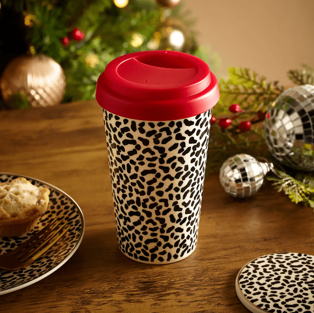 Image of Leopard Print Travel Mug from Dunelm